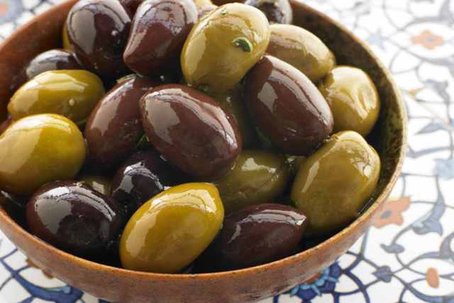 Greek food: Natural olives   